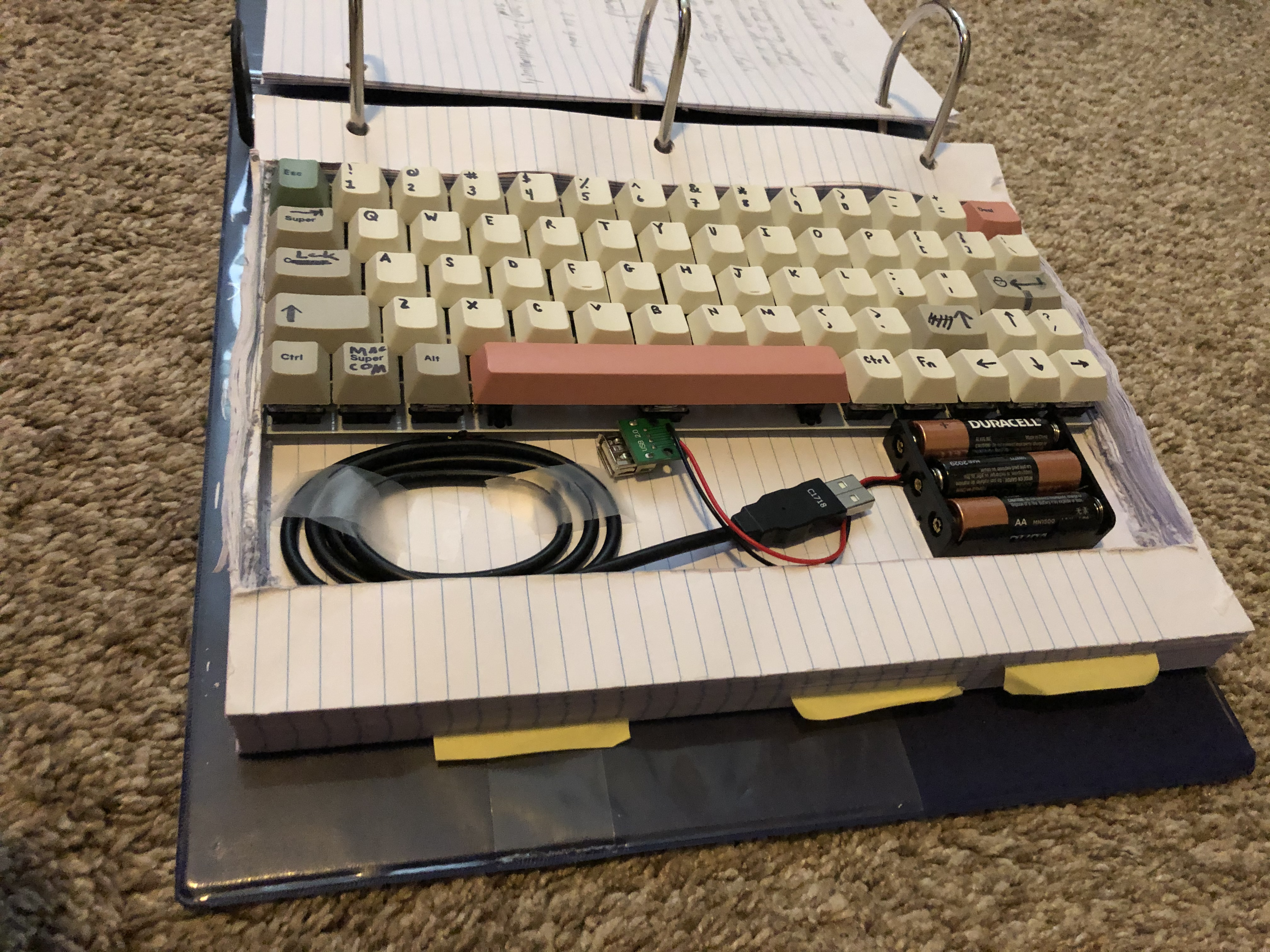 Picture of keyboard in binder